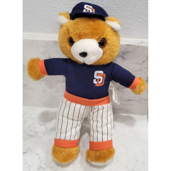 MLB Vintage 90's San Diego Padres Bear Plush Toy by Play-By-Play 10" in - Picture 1 of 7